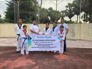 PT PERTAMINA PATRA NIAGA REGIONAL JATIMBALINUS SALES AREA NTT,MENDUKUNG ATLET BERPRESTASI TAEKWONDO DENGAN MEMBERIKAN BANTUAN PEMBINAAN  ti-pertaminatc.com